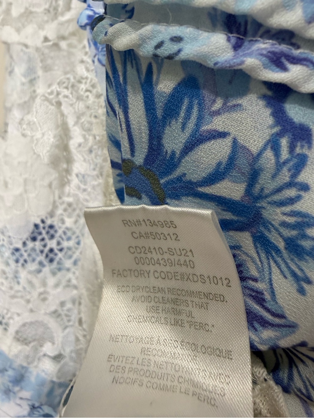 For Love & Lemons Rosalyn Maxi Dress Blue and White Floral Lace Size Medium - Picture 10 of 16